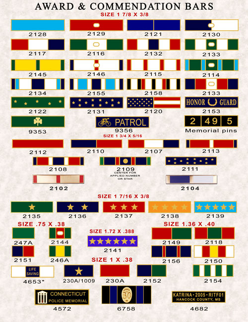 award bars commendation bars