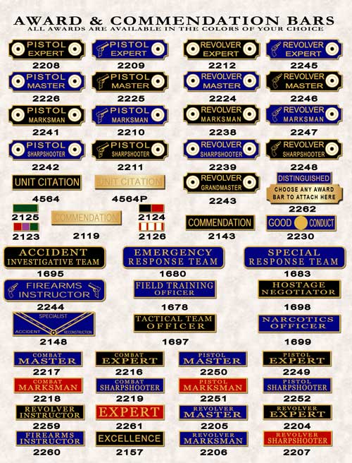 pistol award bars ga-rel